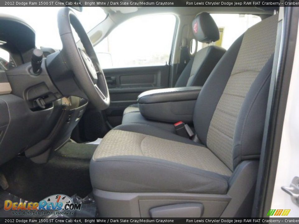 2012 Dodge Ram 1500 ST Crew Cab 4x4 Bright White / Dark Slate Gray/Medium Graystone Photo #15