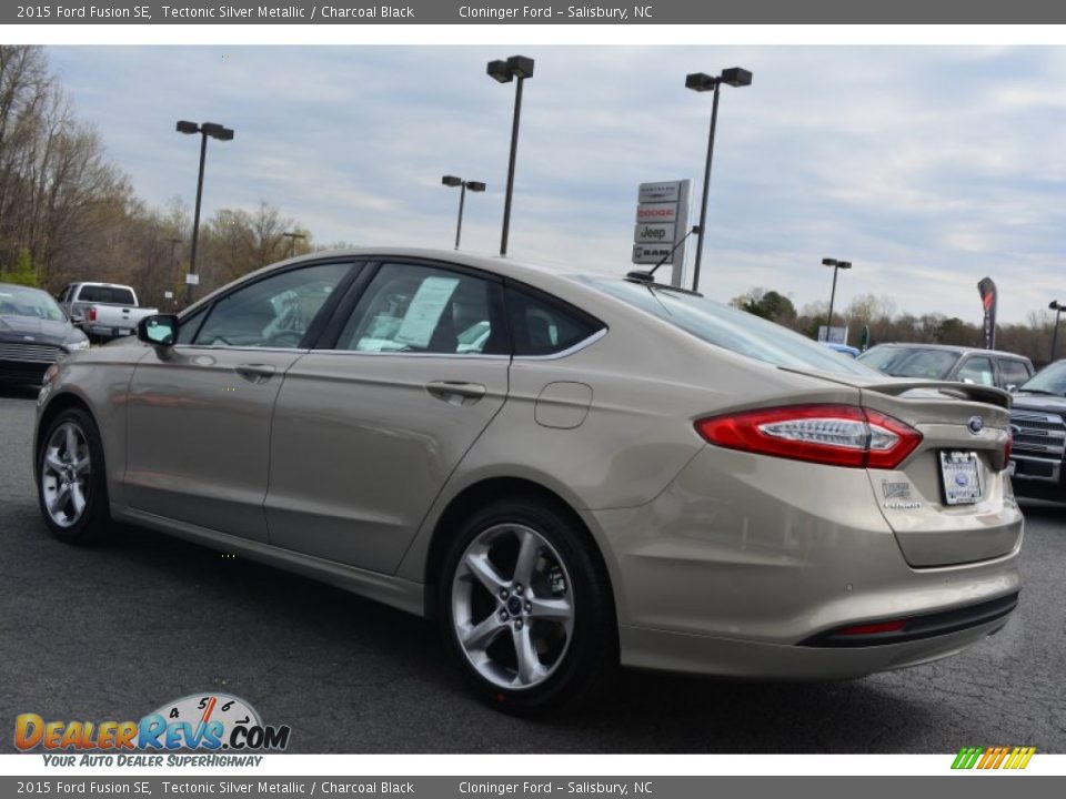 2015 Ford Fusion SE Tectonic Silver Metallic / Charcoal Black Photo #23