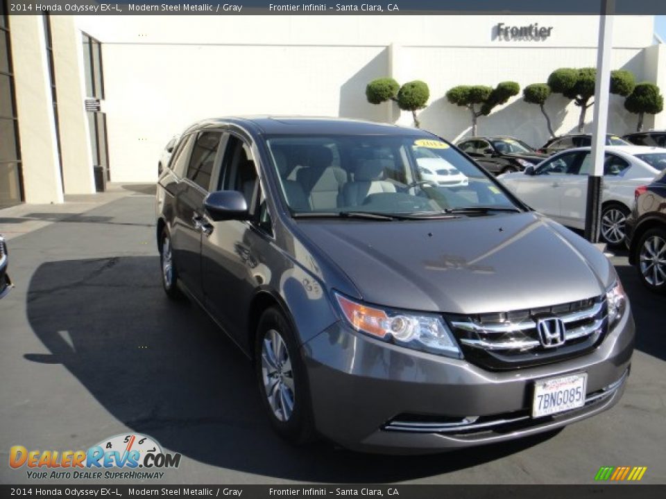 2014 Honda Odyssey EX-L Modern Steel Metallic / Gray Photo #3