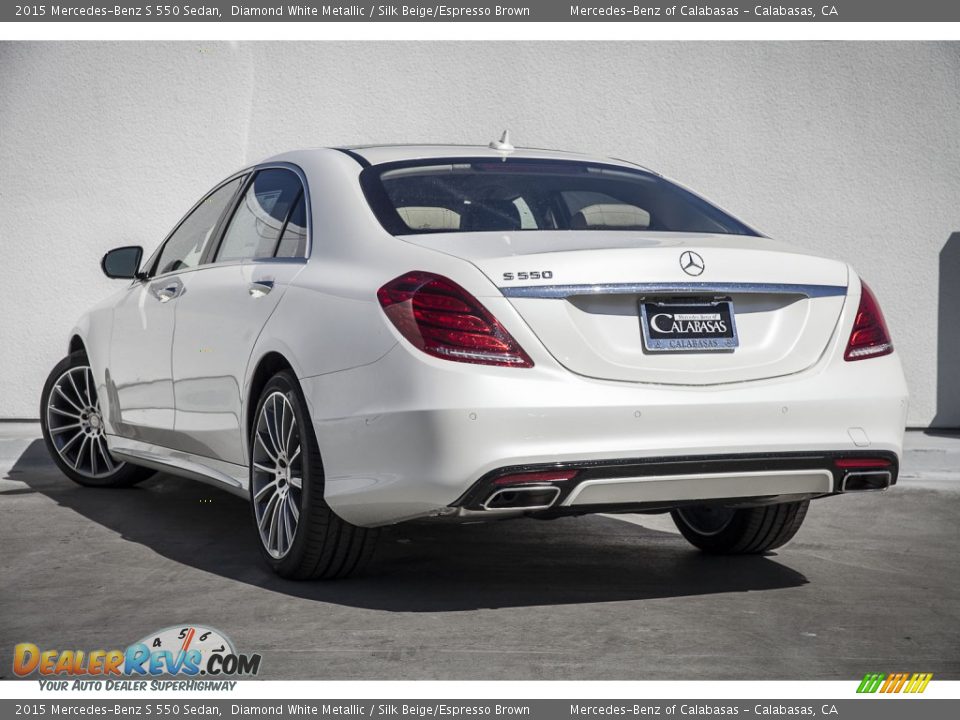 2015 Mercedes-Benz S 550 Sedan Diamond White Metallic / Silk Beige/Espresso Brown Photo #2