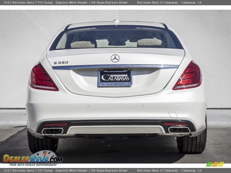 2015 Mercedes-Benz S 550 Sedan Diamond White Metallic / Silk Beige/Espresso Brown Photo #3