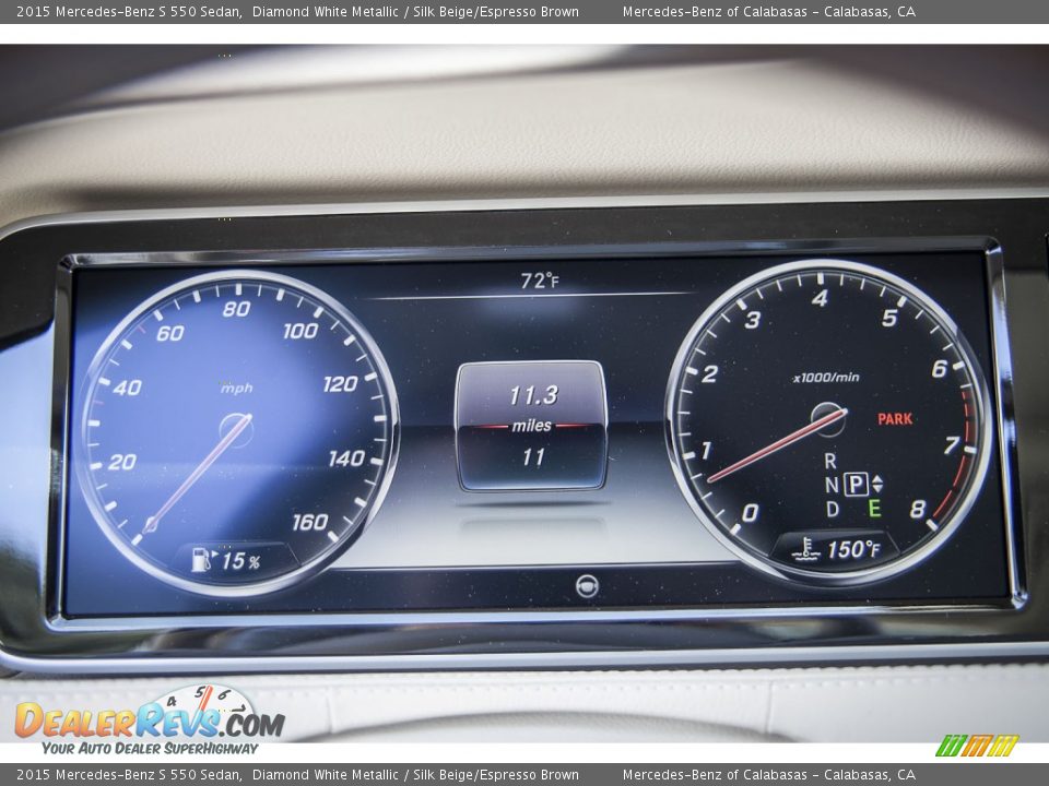 2015 Mercedes-Benz S 550 Sedan Diamond White Metallic / Silk Beige/Espresso Brown Photo #6