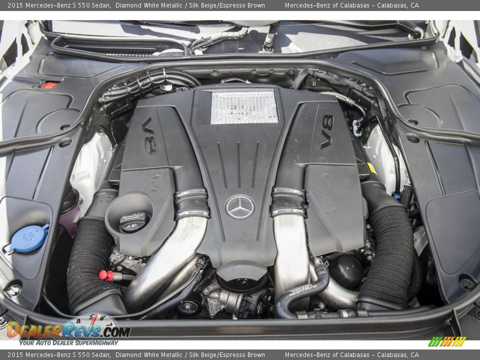 2015 Mercedes-Benz S 550 Sedan Diamond White Metallic / Silk Beige/Espresso Brown Photo #9