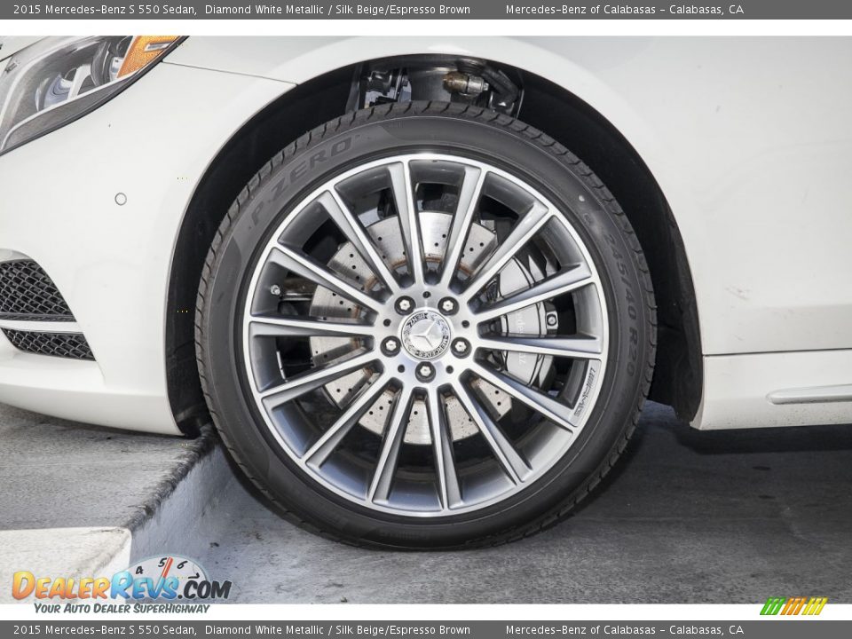 2015 Mercedes-Benz S 550 Sedan Diamond White Metallic / Silk Beige/Espresso Brown Photo #10