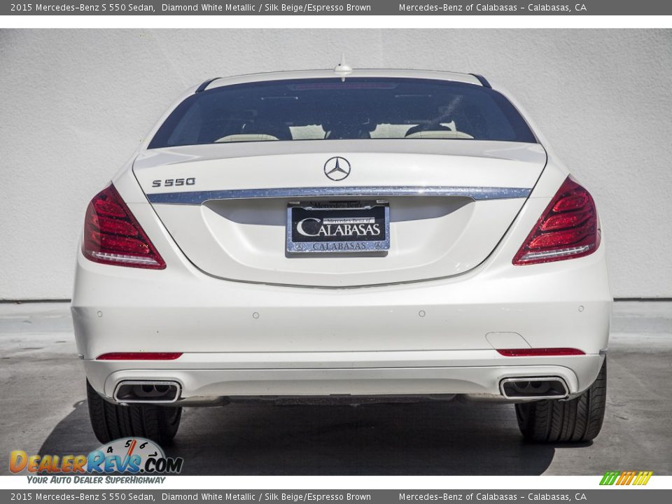2015 Mercedes-Benz S 550 Sedan Diamond White Metallic / Silk Beige/Espresso Brown Photo #3