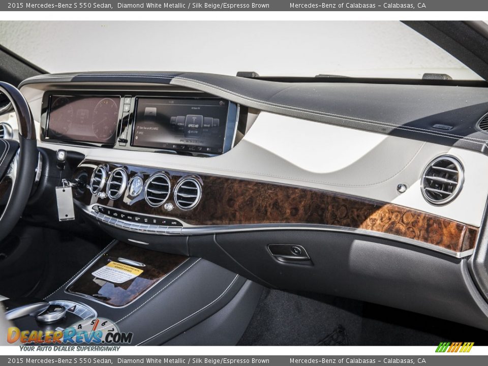 2015 Mercedes-Benz S 550 Sedan Diamond White Metallic / Silk Beige/Espresso Brown Photo #6