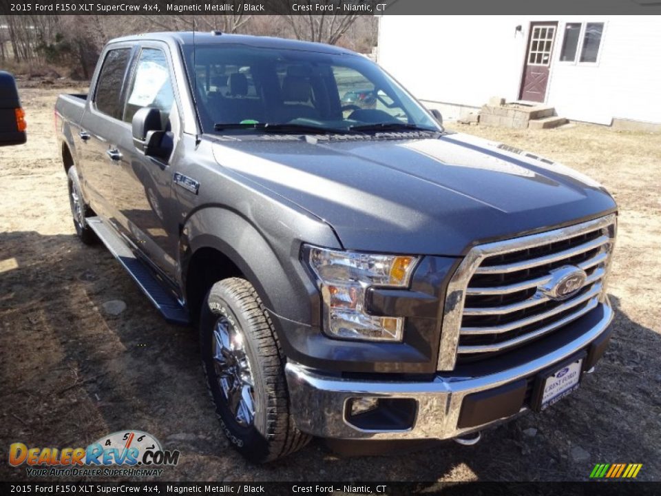 2015 Ford F150 XLT SuperCrew 4x4 Magnetic Metallic / Black Photo #1
