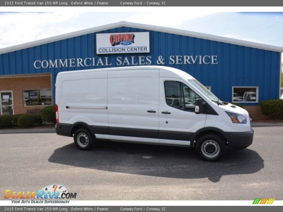 2015 Ford Transit Van 150 MR Long Oxford White / Pewter Photo #3