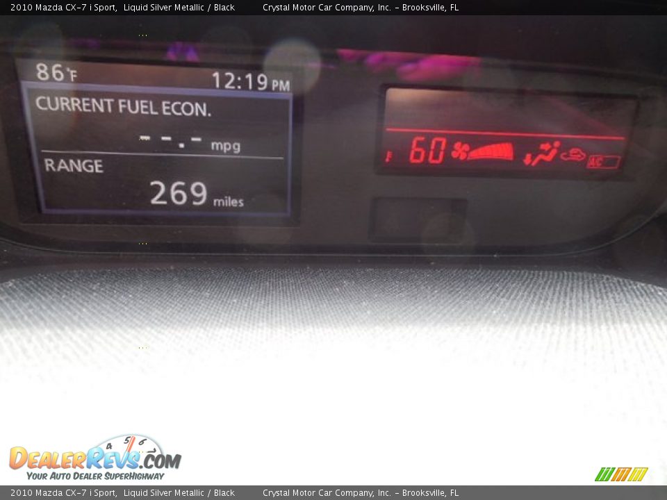 2010 Mazda CX-7 i Sport Liquid Silver Metallic / Black Photo #21