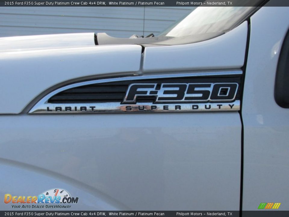 2015 Ford F350 Super Duty Platinum Crew Cab 4x4 DRW White Platinum / Platinum Pecan Photo #14