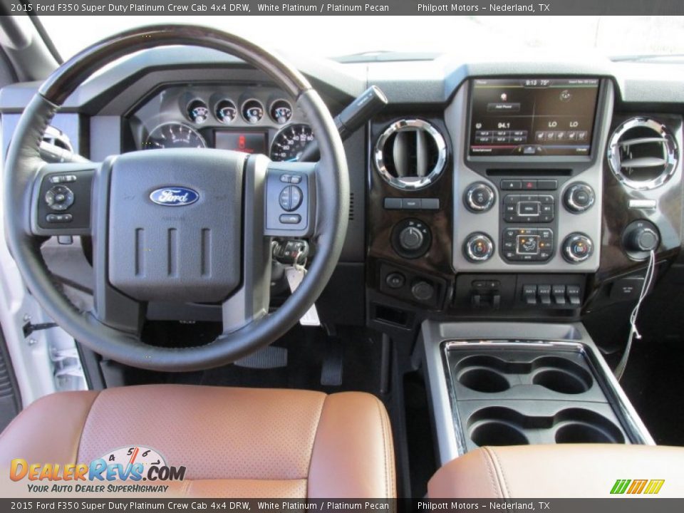 2015 Ford F350 Super Duty Platinum Crew Cab 4x4 DRW White Platinum / Platinum Pecan Photo #29