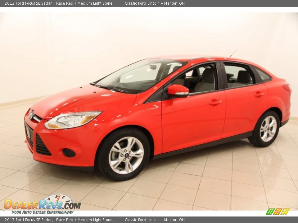 2013 Ford Focus SE Sedan Race Red / Medium Light Stone Photo #3
