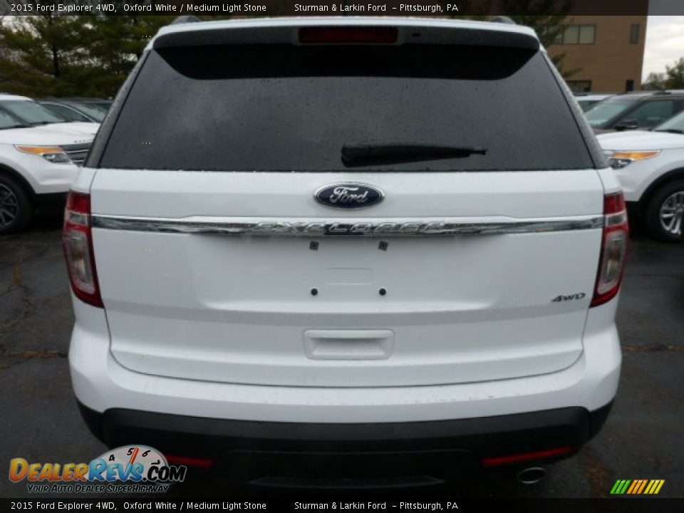 2015 Ford Explorer 4WD Oxford White / Medium Light Stone Photo #3