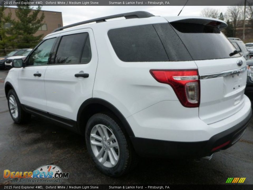 2015 Ford Explorer 4WD Oxford White / Medium Light Stone Photo #4