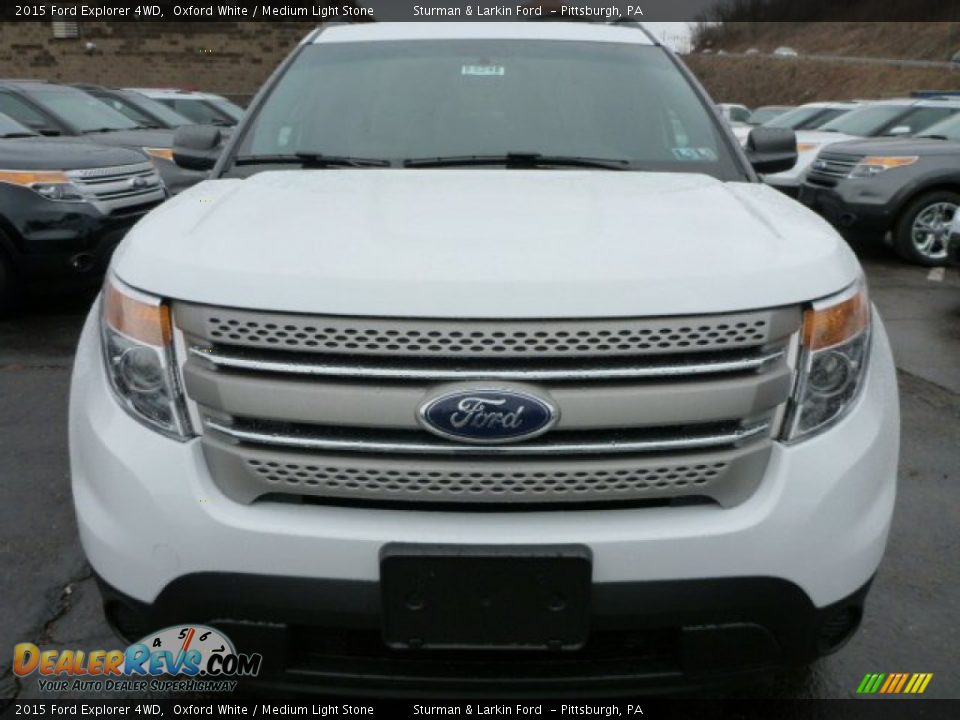 2015 Ford Explorer 4WD Oxford White / Medium Light Stone Photo #6
