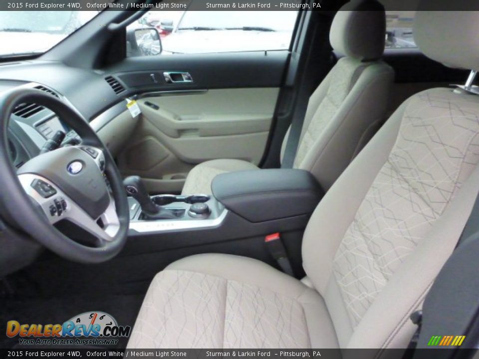 2015 Ford Explorer 4WD Oxford White / Medium Light Stone Photo #8
