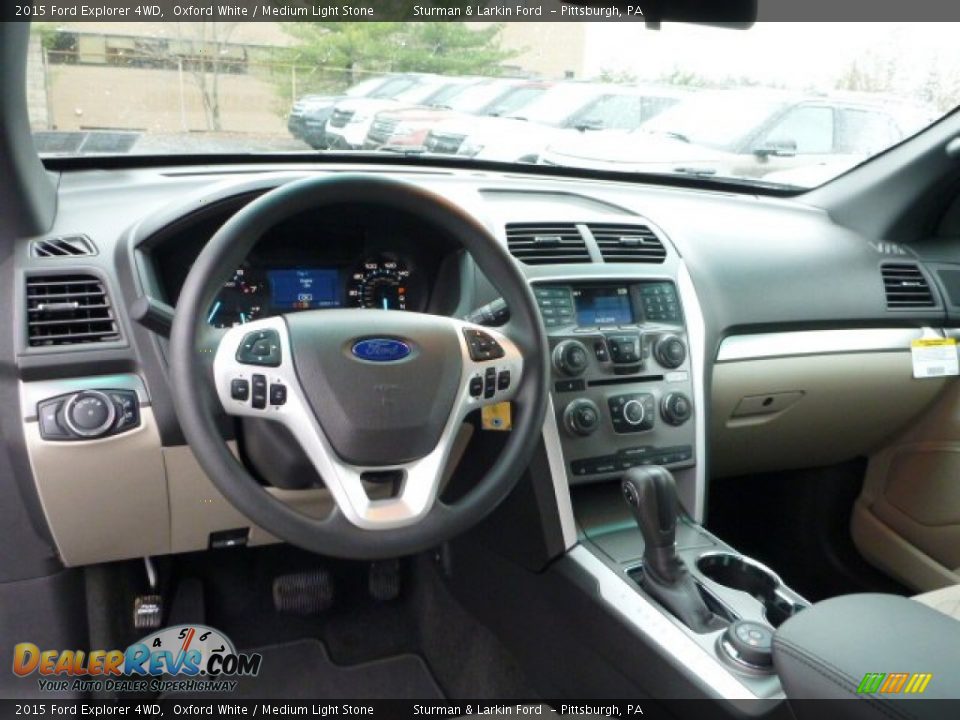 2015 Ford Explorer 4WD Oxford White / Medium Light Stone Photo #11