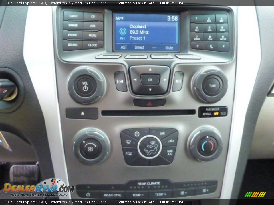 2015 Ford Explorer 4WD Oxford White / Medium Light Stone Photo #15