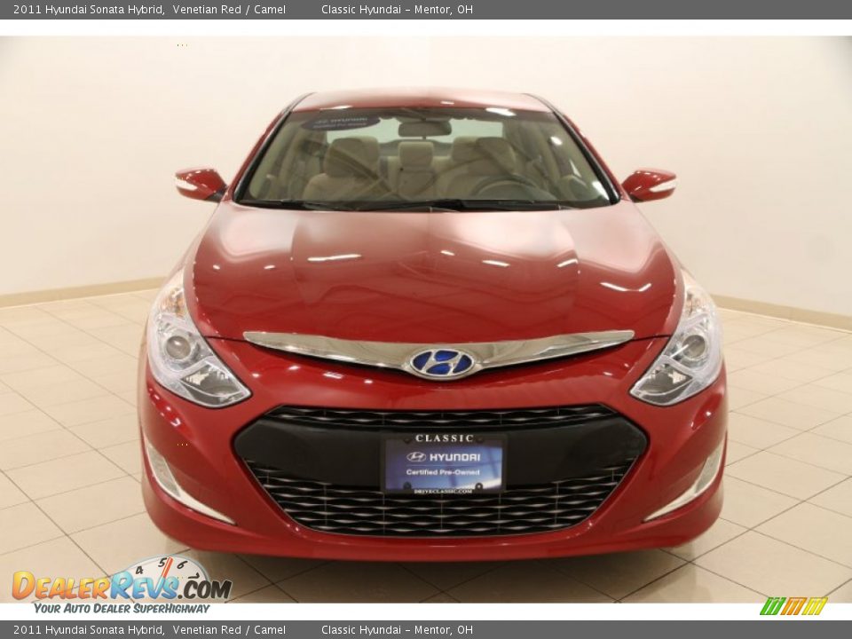 2011 Hyundai Sonata Hybrid Venetian Red / Camel Photo #2