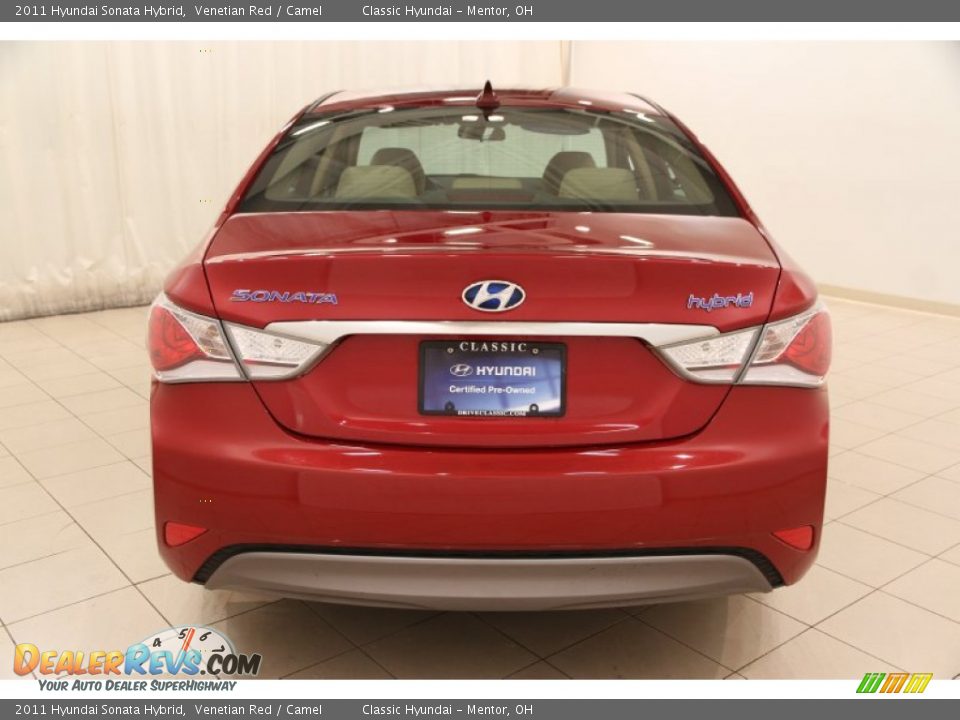2011 Hyundai Sonata Hybrid Venetian Red / Camel Photo #14