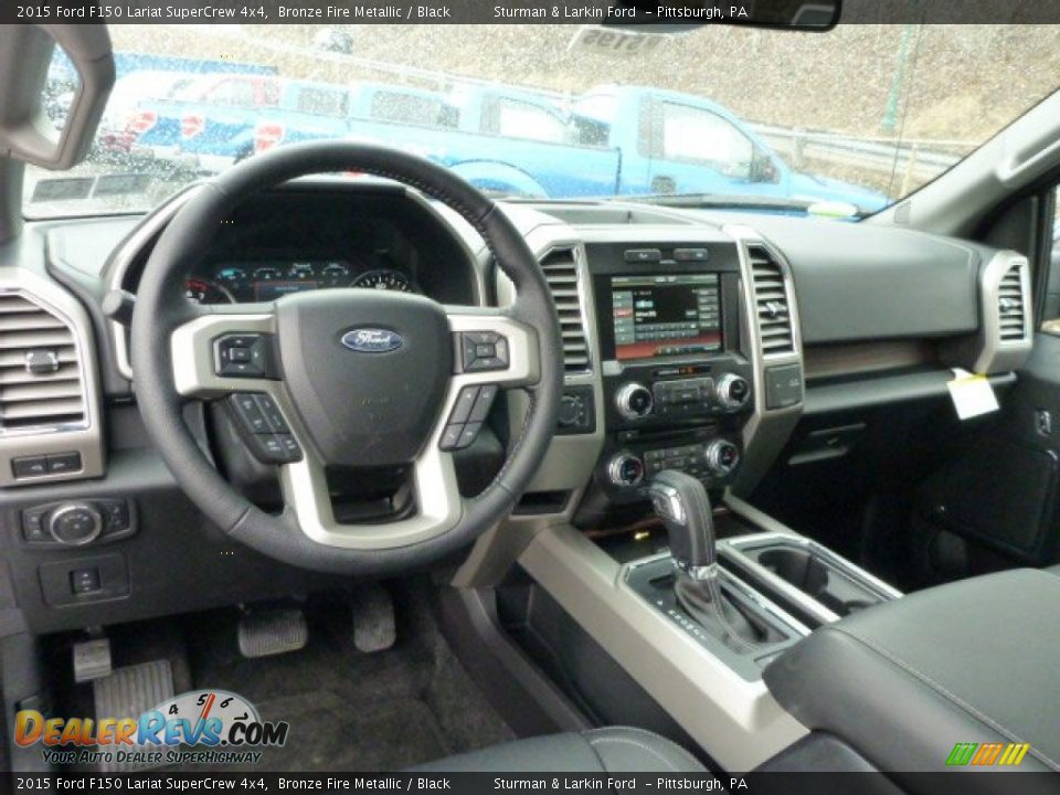 Black Interior - 2015 Ford F150 Lariat SuperCrew 4x4 Photo #10