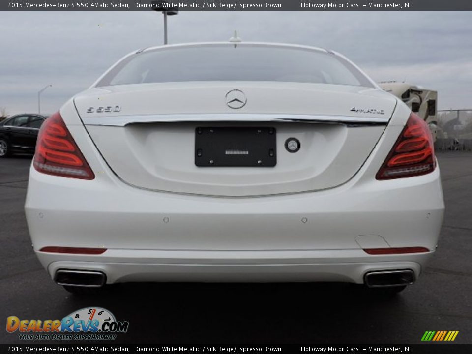 2015 Mercedes-Benz S 550 4Matic Sedan Diamond White Metallic / Silk Beige/Espresso Brown Photo #4