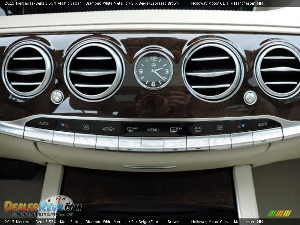 2015 Mercedes-Benz S 550 4Matic Sedan Diamond White Metallic / Silk Beige/Espresso Brown Photo #9
