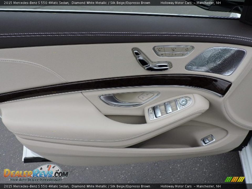 2015 Mercedes-Benz S 550 4Matic Sedan Diamond White Metallic / Silk Beige/Espresso Brown Photo #10