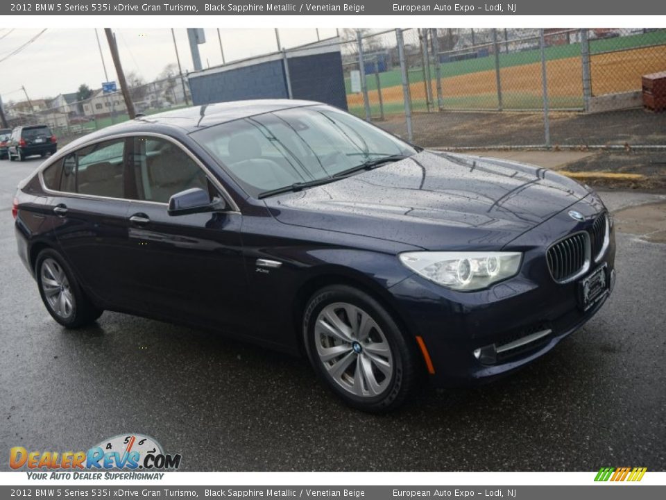 2012 BMW 5 Series 535i xDrive Gran Turismo Black Sapphire Metallic / Venetian Beige Photo #2