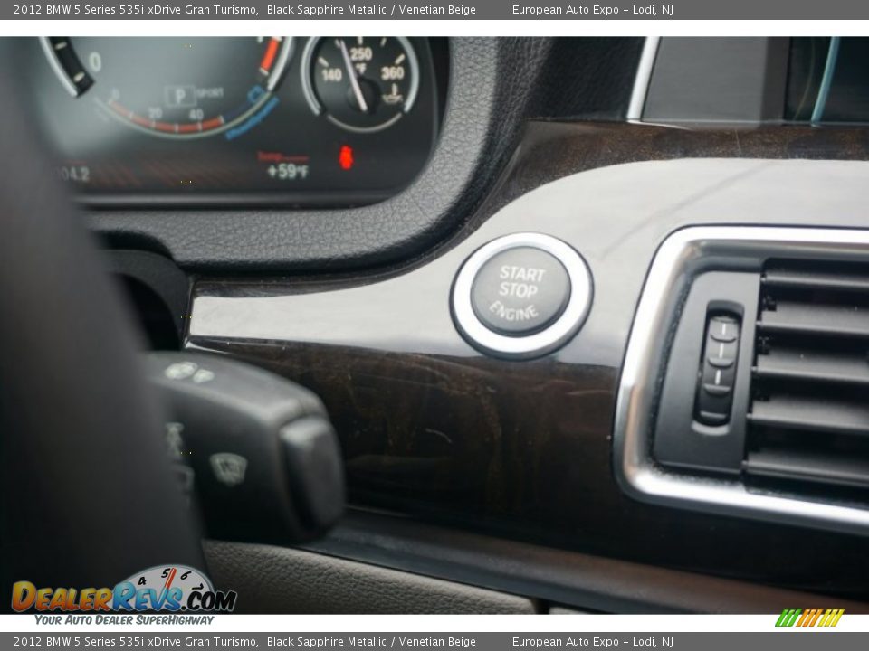 2012 BMW 5 Series 535i xDrive Gran Turismo Black Sapphire Metallic / Venetian Beige Photo #28