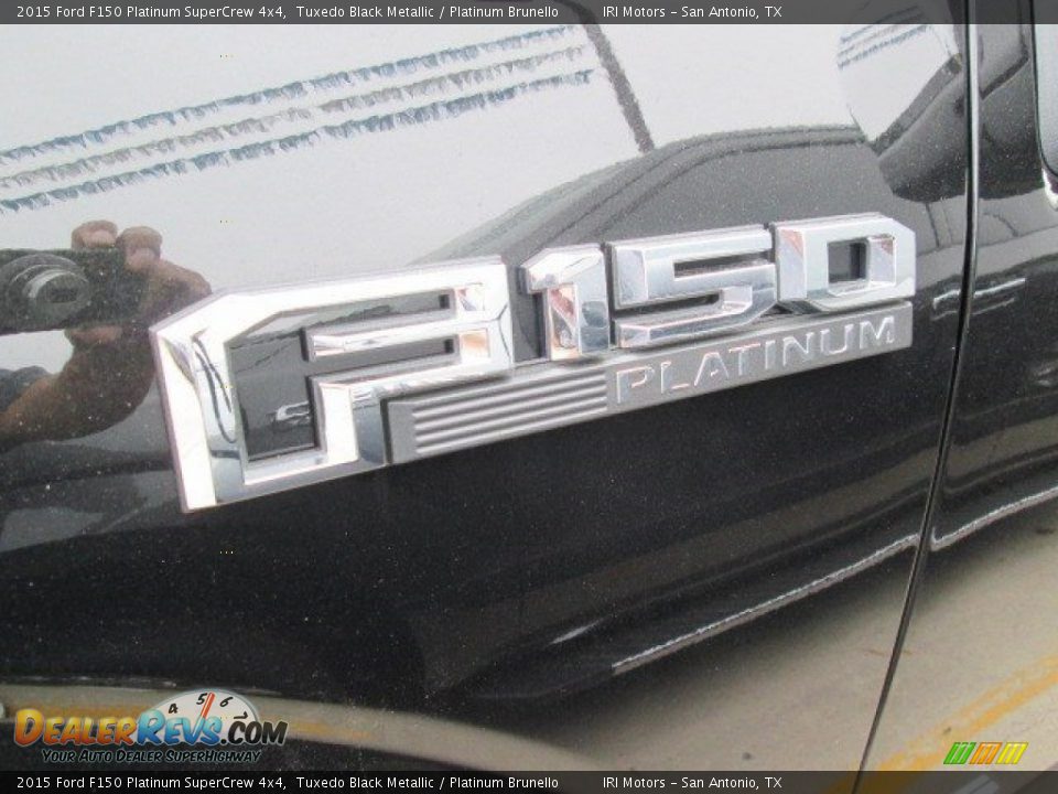 2015 Ford F150 Platinum SuperCrew 4x4 Tuxedo Black Metallic / Platinum Brunello Photo #7