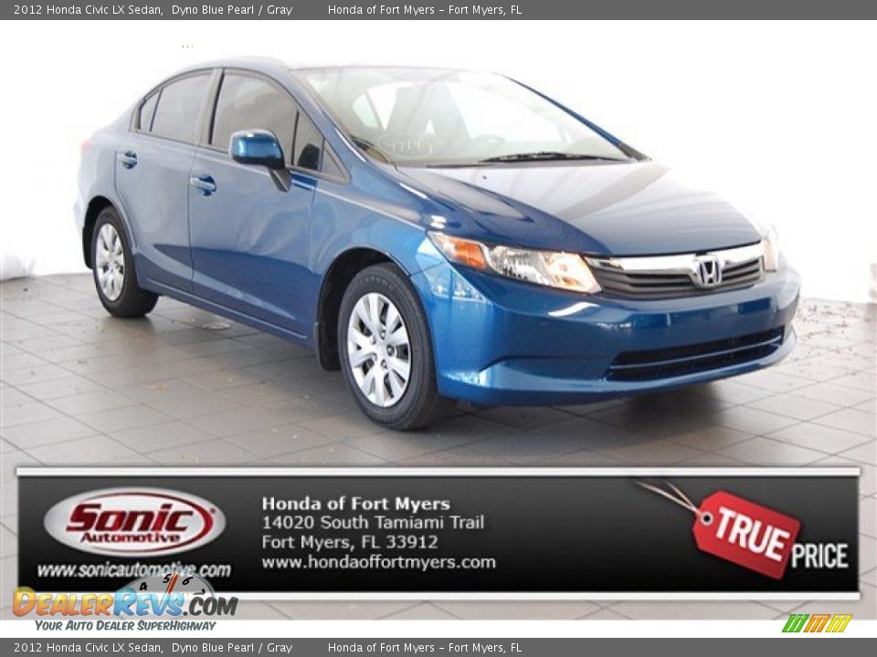 2012 Honda Civic LX Sedan Dyno Blue Pearl / Gray Photo #1