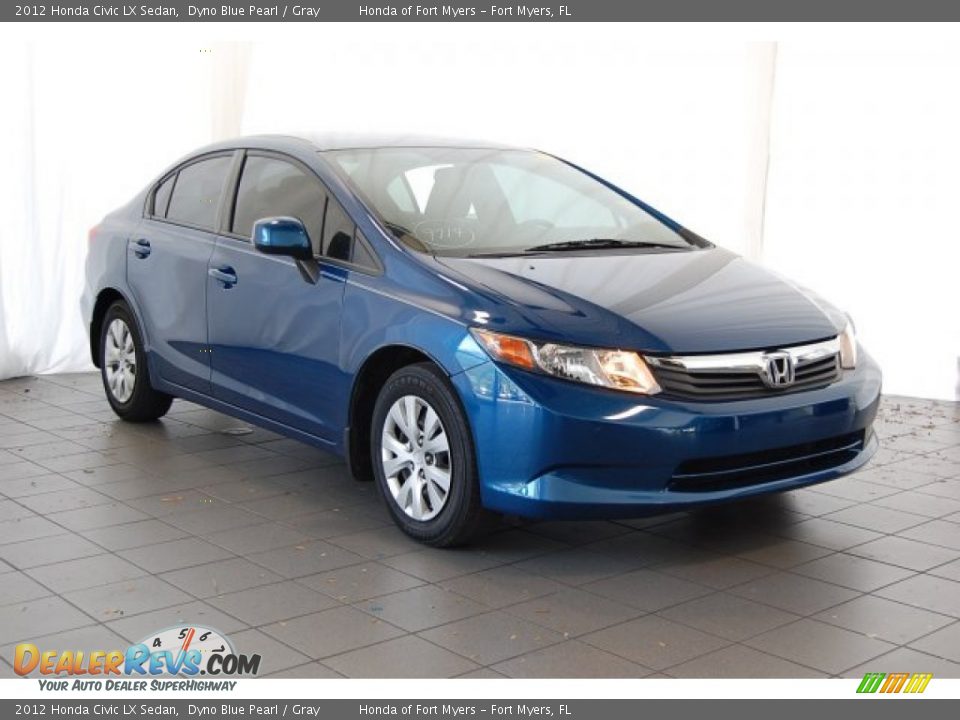 2012 Honda Civic LX Sedan Dyno Blue Pearl / Gray Photo #2