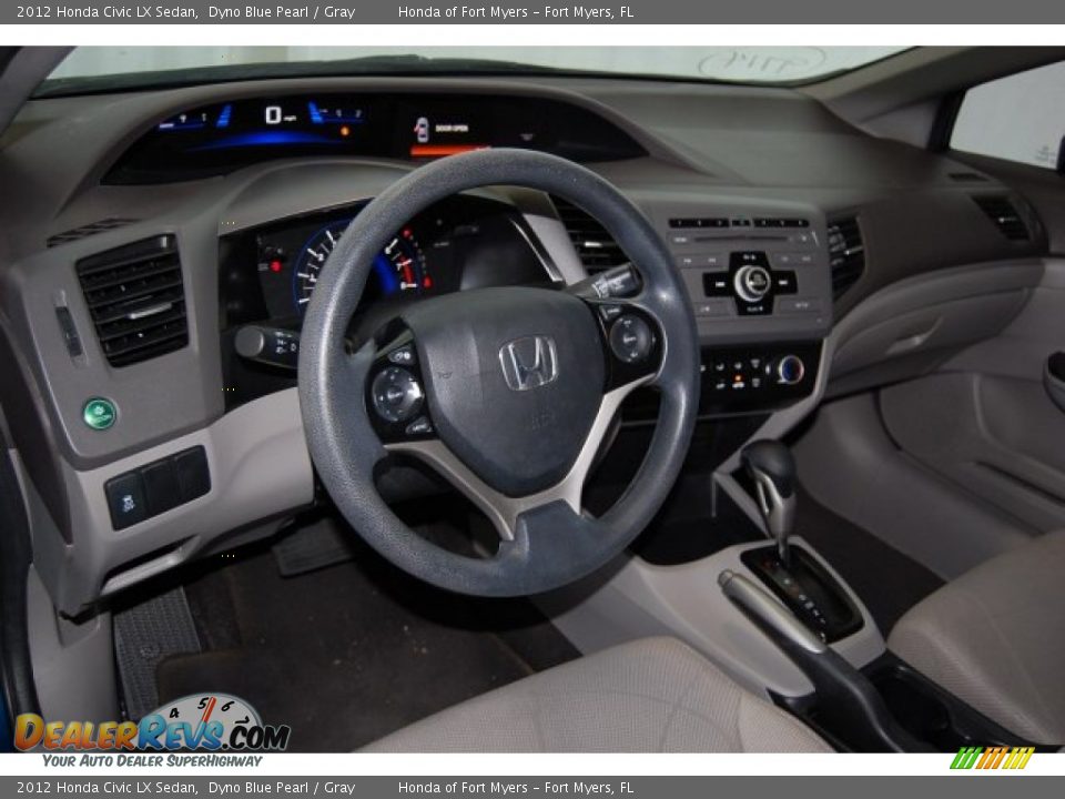 2012 Honda Civic LX Sedan Dyno Blue Pearl / Gray Photo #13