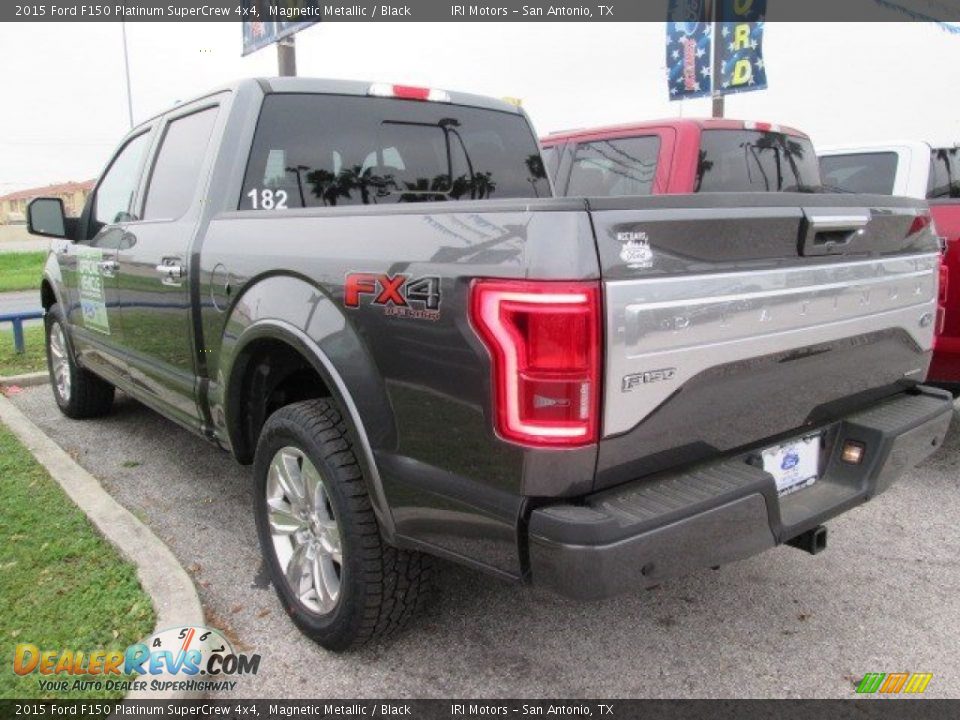 2015 Ford F150 Platinum SuperCrew 4x4 Magnetic Metallic / Black Photo #14
