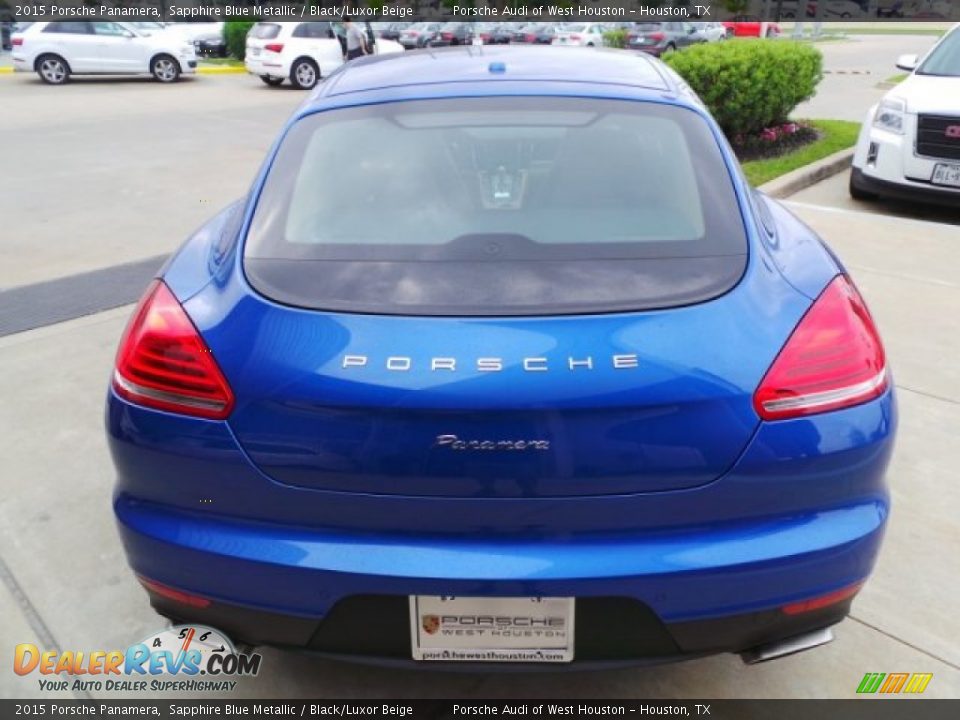 2015 Porsche Panamera Sapphire Blue Metallic / Black/Luxor Beige Photo #6