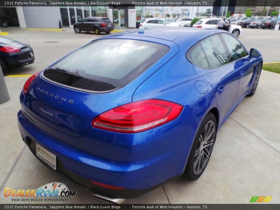 2015 Porsche Panamera Sapphire Blue Metallic / Black/Luxor Beige Photo #7
