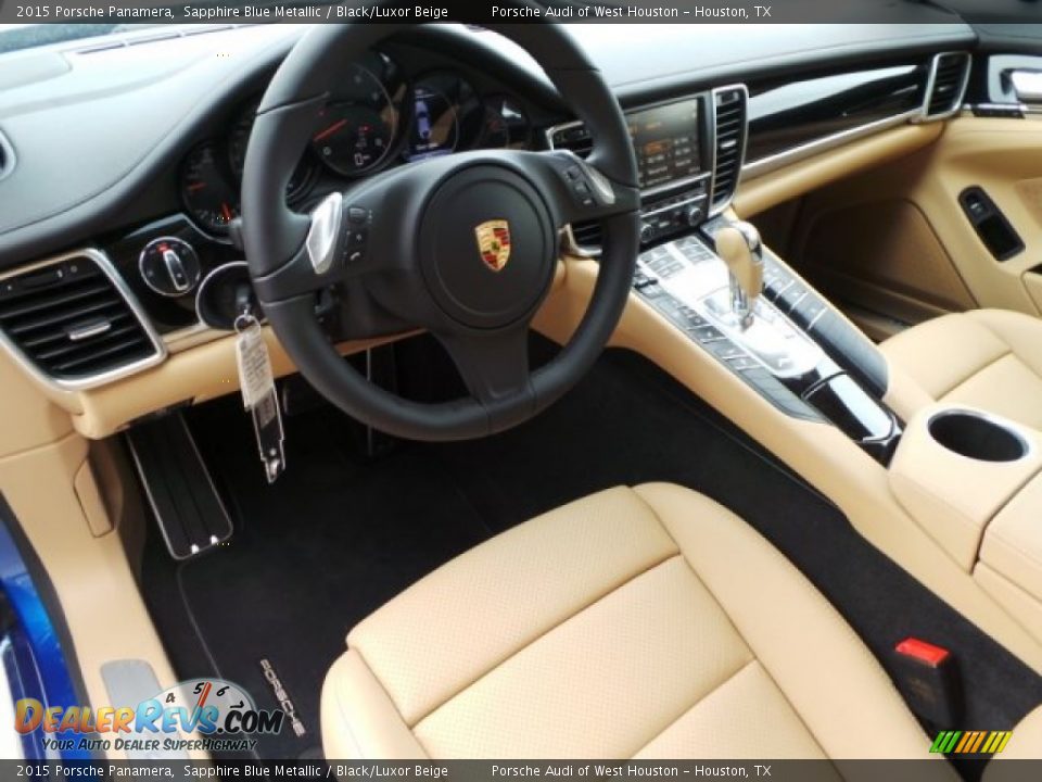 Black/Luxor Beige Interior - 2015 Porsche Panamera  Photo #11