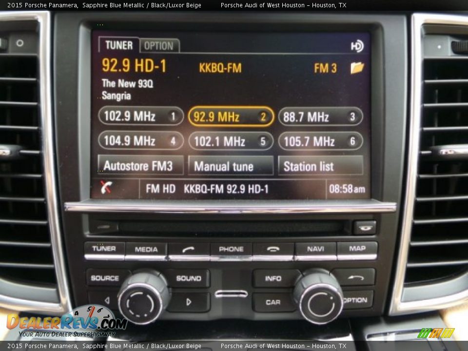 2015 Porsche Panamera Sapphire Blue Metallic / Black/Luxor Beige Photo #18