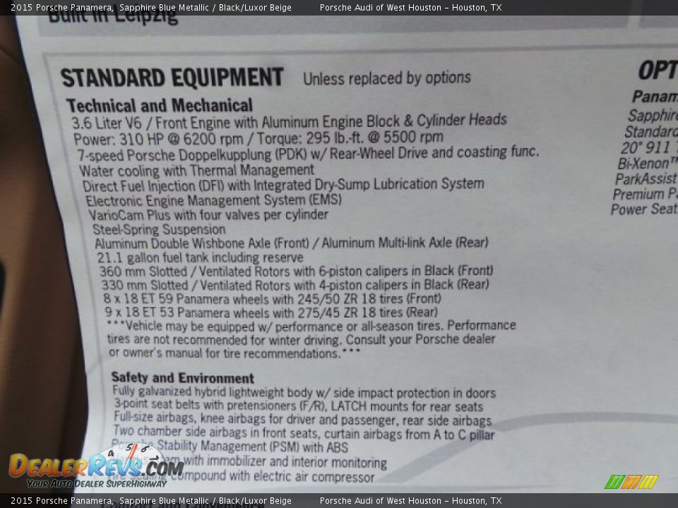2015 Porsche Panamera Sapphire Blue Metallic / Black/Luxor Beige Photo #33
