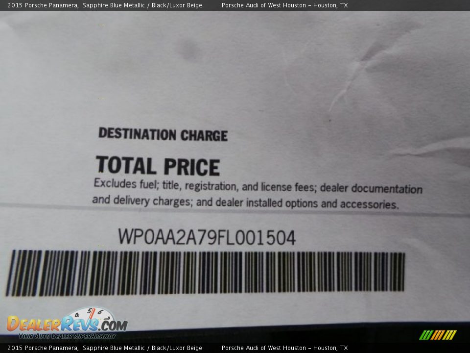 2015 Porsche Panamera Sapphire Blue Metallic / Black/Luxor Beige Photo #35