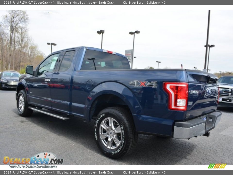 2015 Ford F150 XLT SuperCab 4x4 Blue Jeans Metallic / Medium Earth Gray Photo #3