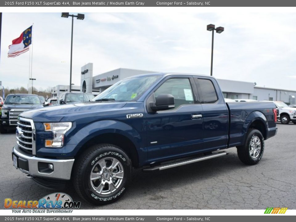 2015 Ford F150 XLT SuperCab 4x4 Blue Jeans Metallic / Medium Earth Gray Photo #4