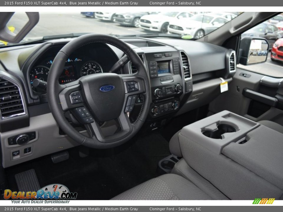 2015 Ford F150 XLT SuperCab 4x4 Blue Jeans Metallic / Medium Earth Gray Photo #8