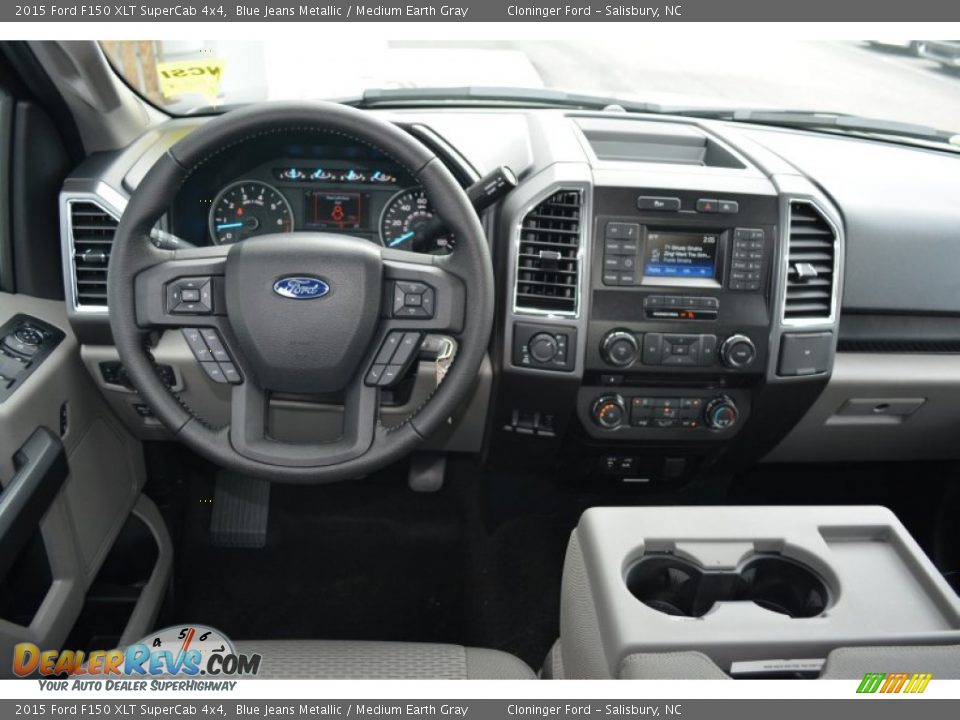 2015 Ford F150 XLT SuperCab 4x4 Blue Jeans Metallic / Medium Earth Gray Photo #9
