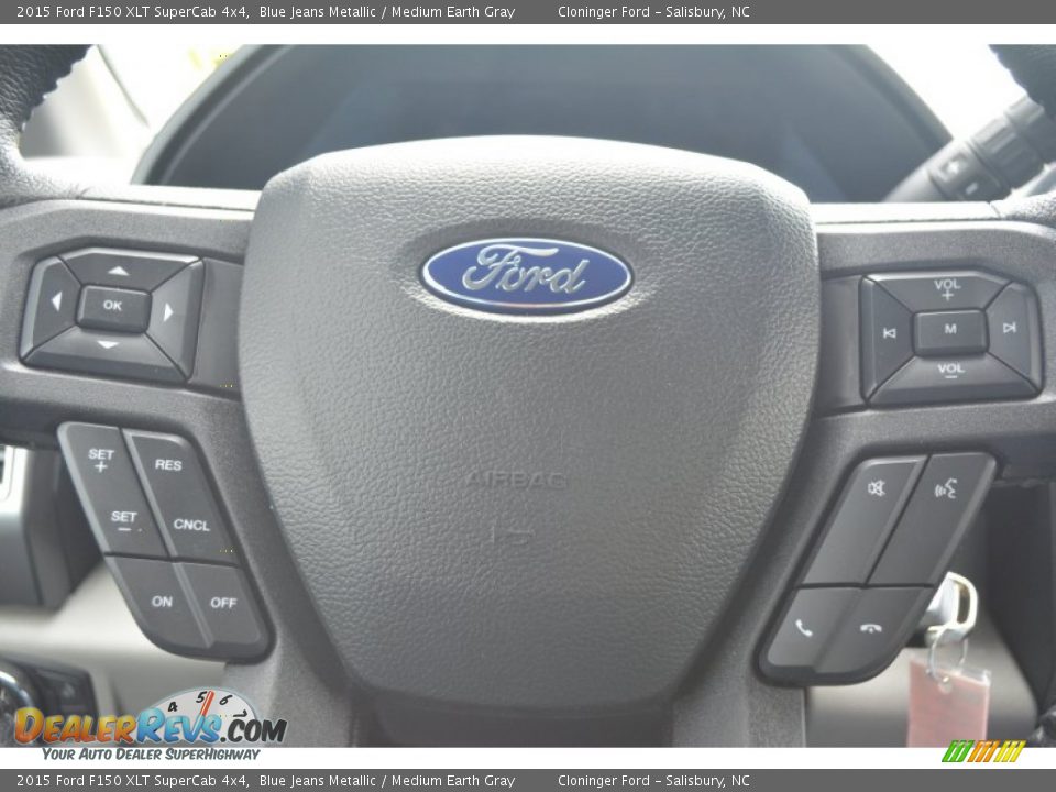 2015 Ford F150 XLT SuperCab 4x4 Blue Jeans Metallic / Medium Earth Gray Photo #19