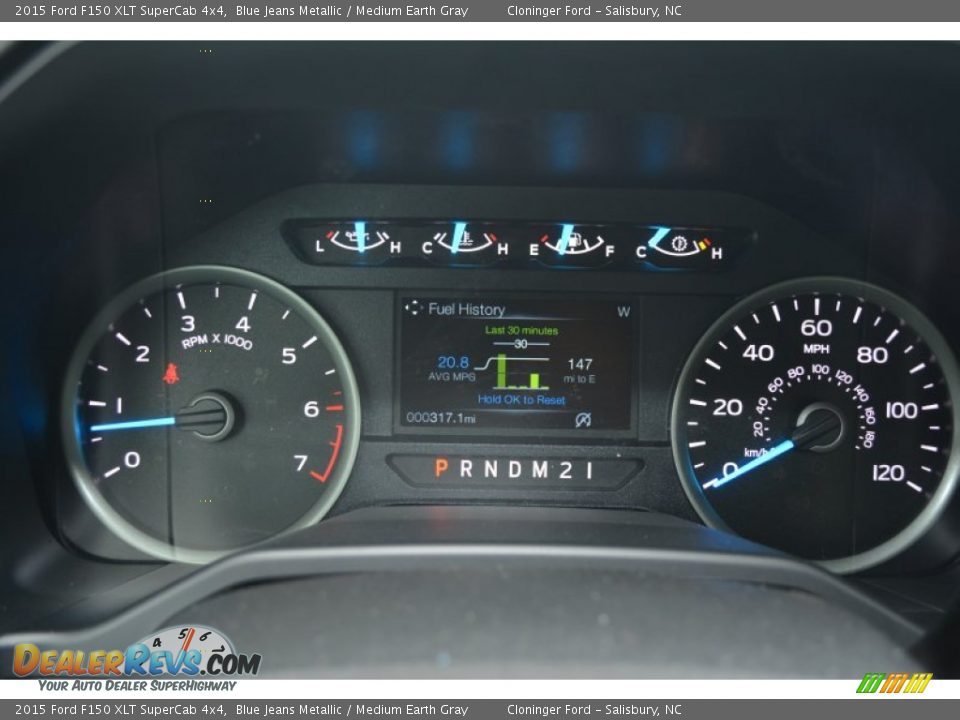 2015 Ford F150 XLT SuperCab 4x4 Blue Jeans Metallic / Medium Earth Gray Photo #20