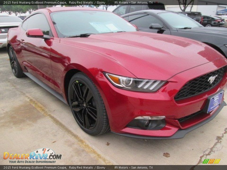 2015 Ford Mustang EcoBoost Premium Coupe Ruby Red Metallic / Ebony Photo #1