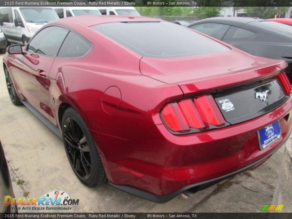 2015 Ford Mustang EcoBoost Premium Coupe Ruby Red Metallic / Ebony Photo #5