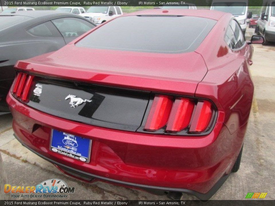 2015 Ford Mustang EcoBoost Premium Coupe Ruby Red Metallic / Ebony Photo #6